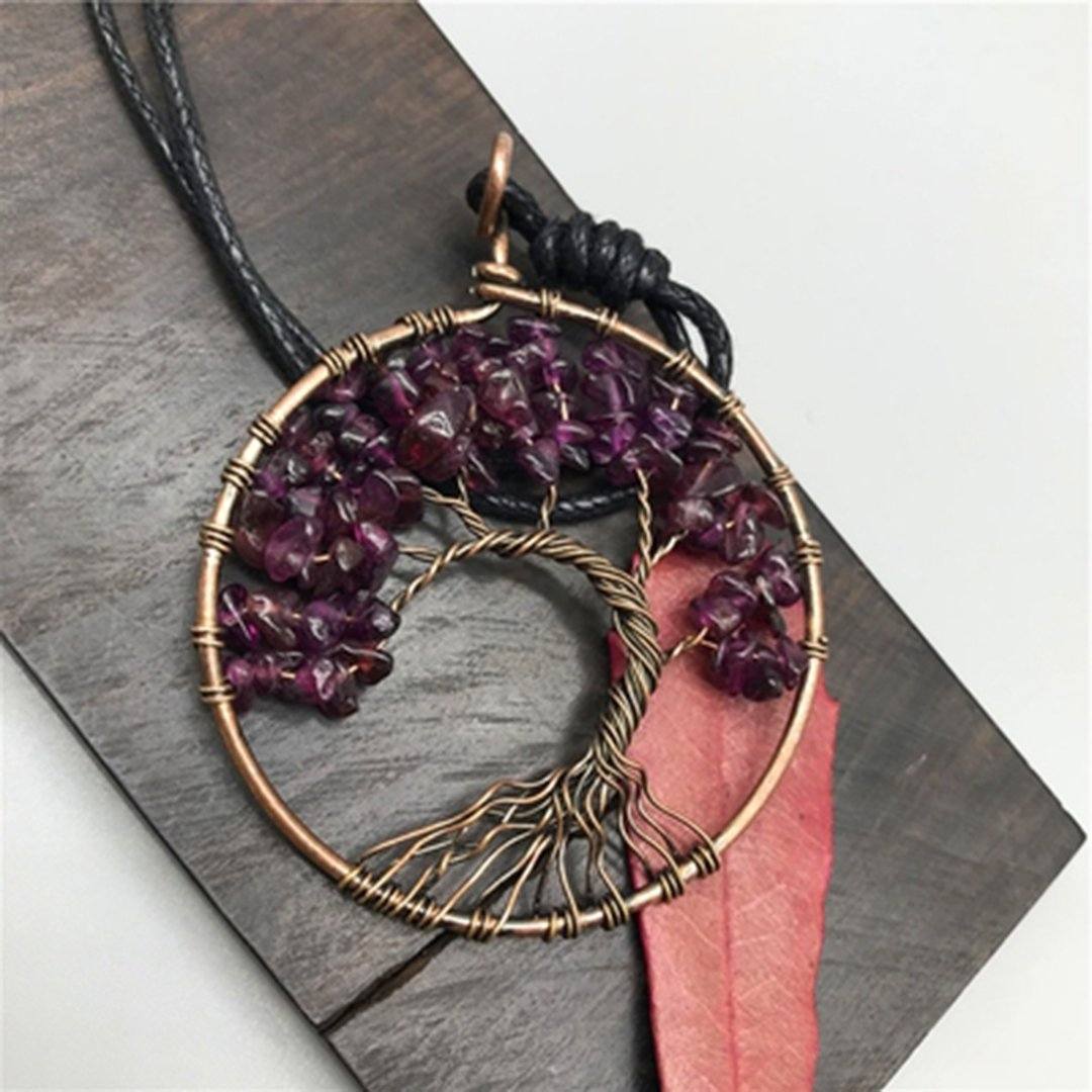 Tree Shape Roung Meatl Vintage Necklace