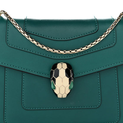 Calfskin Small Serpenti Forever Snake Strap Crossbody Bag Emerald Green