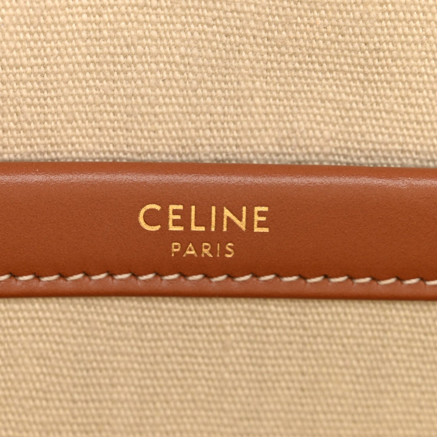 Canvas Calfskin Triomphe Print Small Cabas Thais White