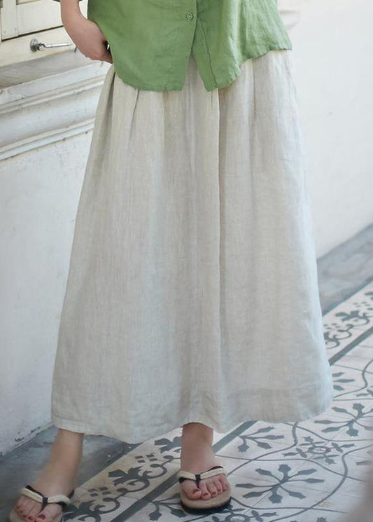 Organic linen skirt boutique Women Solid Casual Linen A-Line Skirt