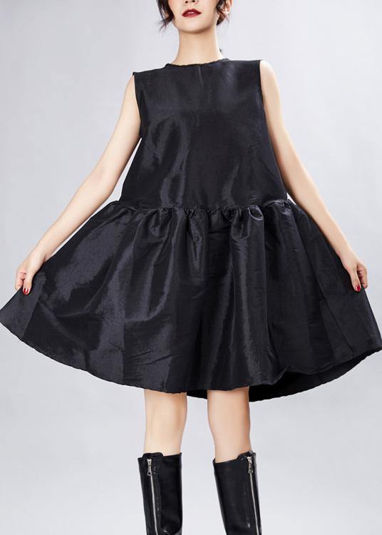 Boho Black O-Neck Half Sleeve Dress Summer