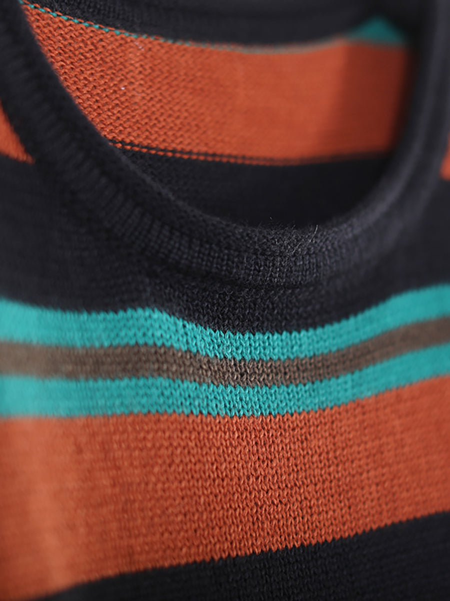 Women Striped O-Neck Loose Sweater