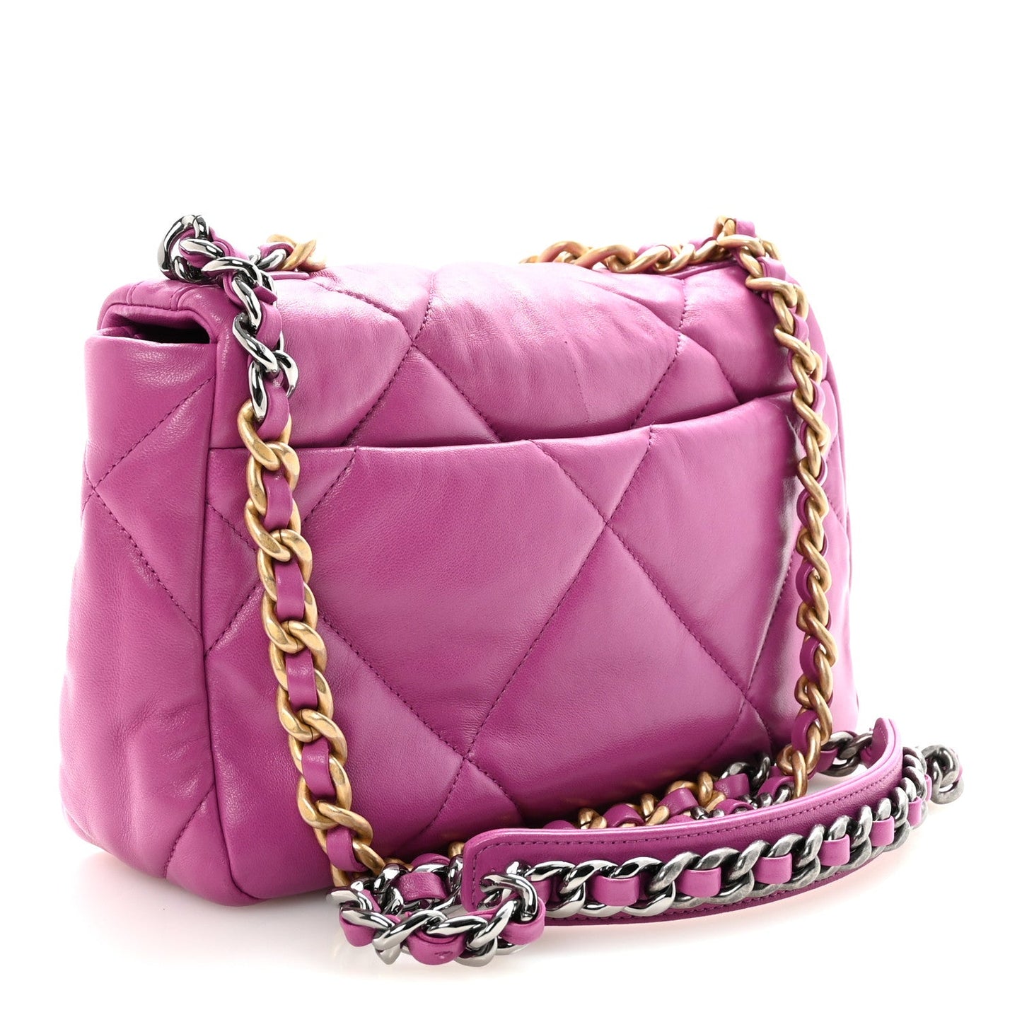 Lambskin Quilted Medium Chanel 19 Flap Purple