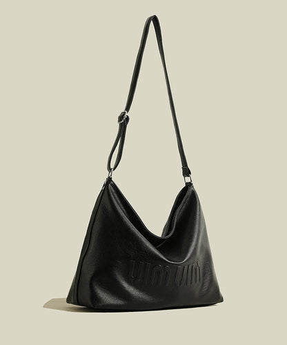 Unique Black Jacquard Faux Leather Messenger Bag