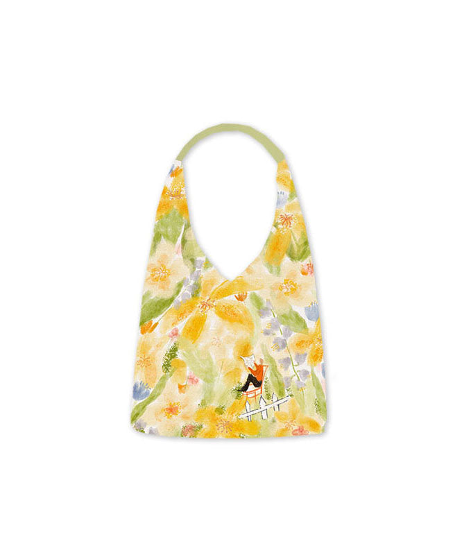 Original Japanese Pink Illustration Canvas Shoulder Bag