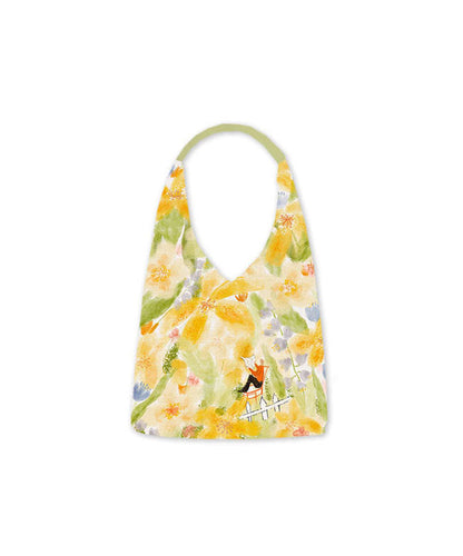 Original Japanese Pink Illustration Canvas Shoulder Bag