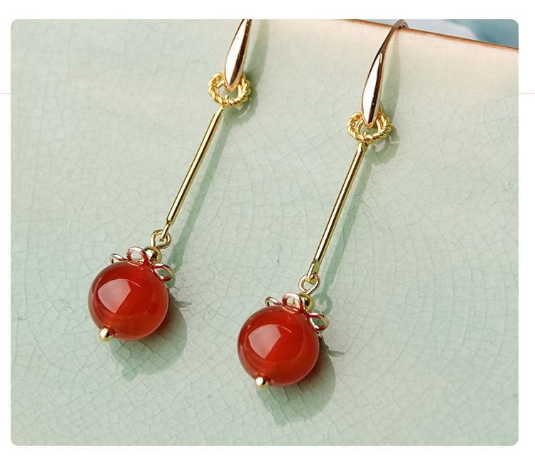 Onyx Antique Simple Earrings