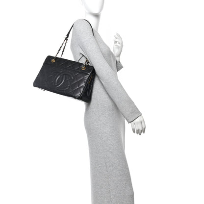 Caviar Quilted Timeless CC Soft Tote Black