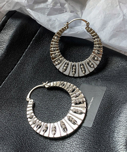 Boho Golden Hollow Out High Quality Metal Hoop Earrings