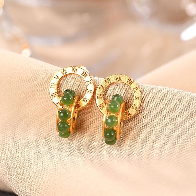 Women Retro Silver Simple Letter Ear Studs(2 Pieces)