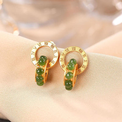 Women Retro Silver Simple Letter Ear Studs(2 Pieces)
