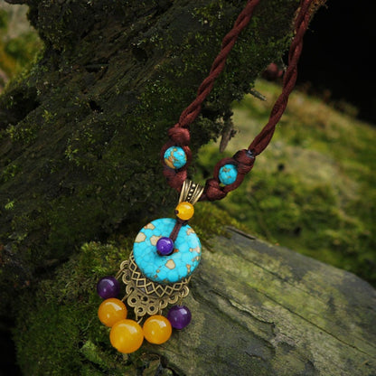 Vintage Chalcedony Handmade Clavicle Necklace