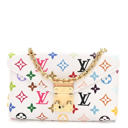 LV X TM Monogram Multicolor Pouch Metis Belt White