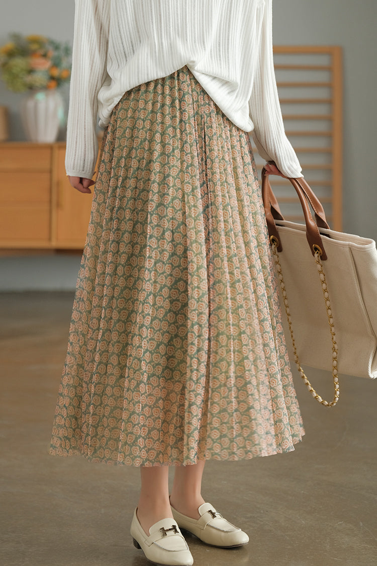 Digitally Printed Densified Elastic Waist Skirt