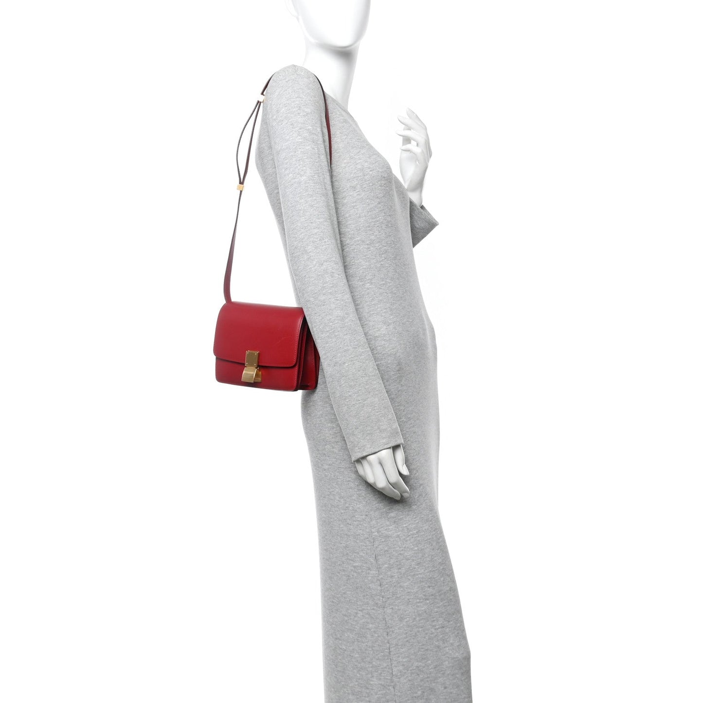 Smooth Calfskin Small Classic Box Flap Bag Red
