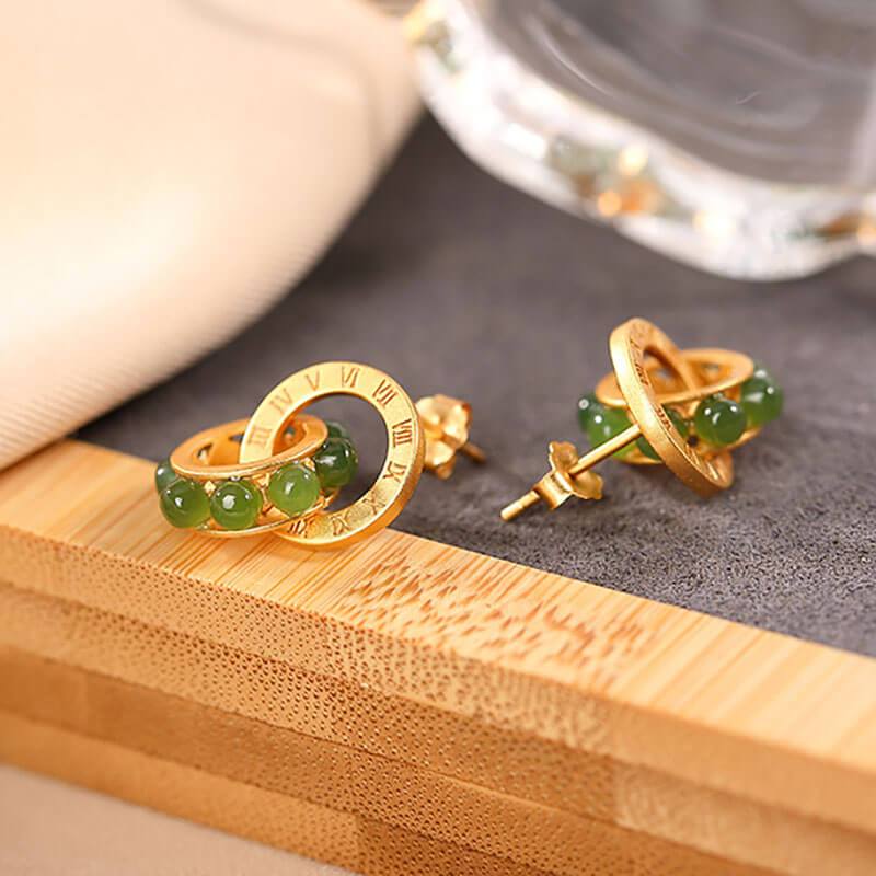 Women Retro Silver Simple Letter Ear Studs(2 Pieces)