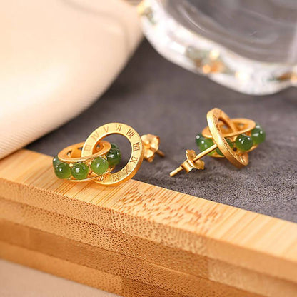 Women Retro Silver Simple Letter Ear Studs(2 Pieces)