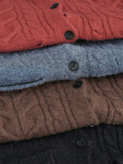 Plus Size - Knitted Irregular Hem Breasted Cardigans Sweater