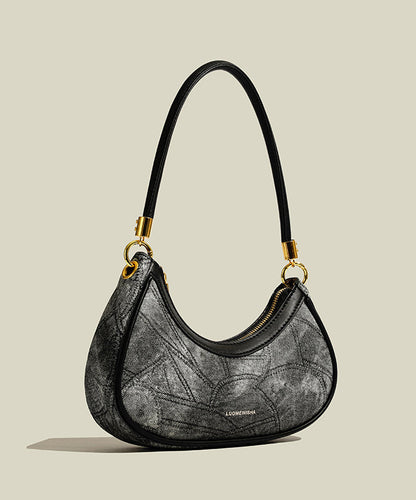 Elegant Tie Dye Patchwork Faux Leather Hobo Bag