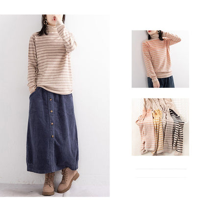 Retro Mid-Length Corduroy Skirt