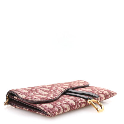 Oblique Saddle Chain Long Wallet Bordeaux