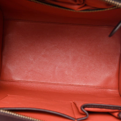 Satin Calfskin Mini Tri-Color Luggage Blood