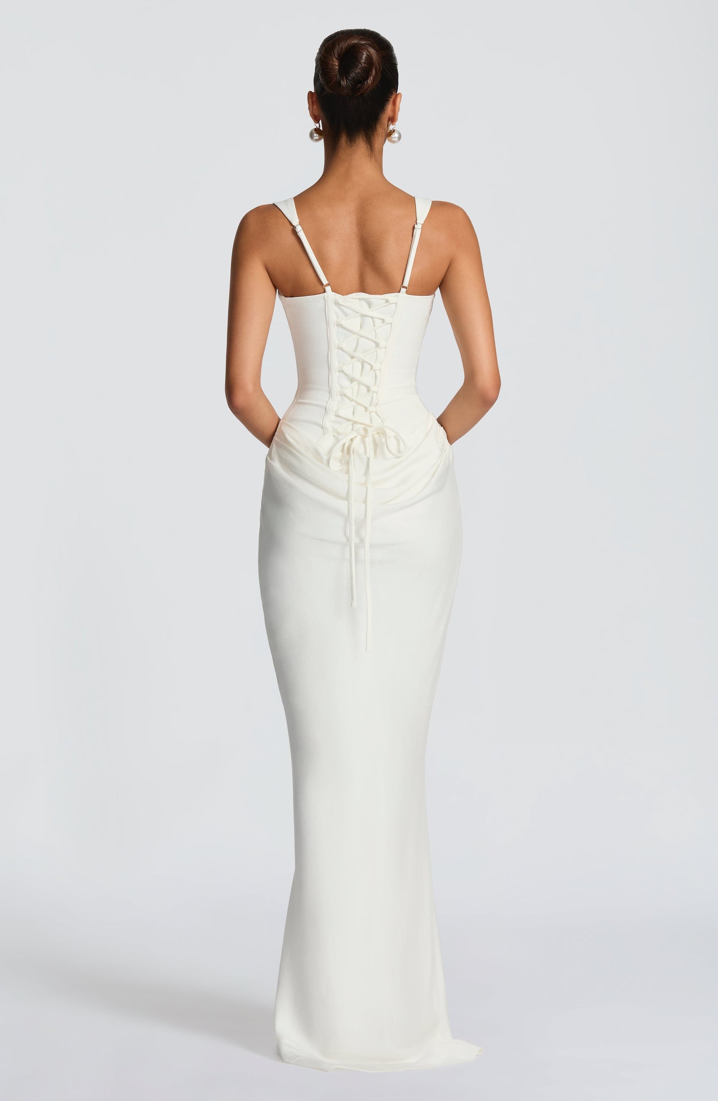 Sexy U Collar Waist Solid Color Fishtail Skirt