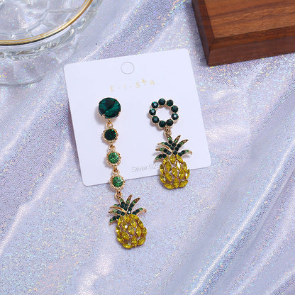 Fashion Statement Pineapple Asymmetric Earrings