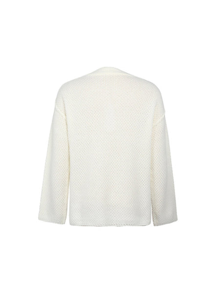 Round Neck Slit Pullover