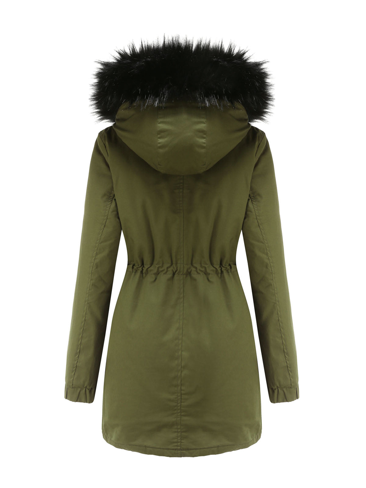 Women's Parka Coat Street Plush Winter Hoodie Coat Solid Color Oversized Fur Warm Coat