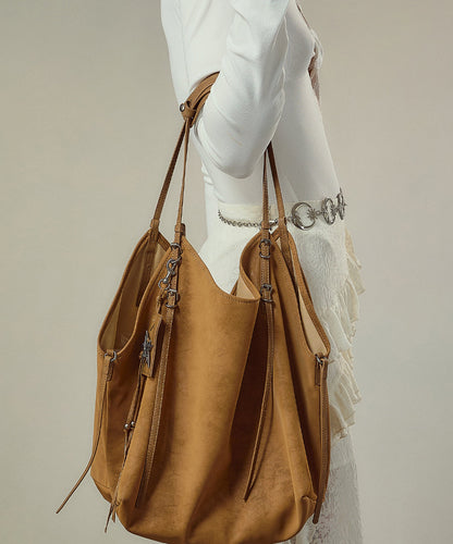 New Casual Brown Large Capacity Faux Leather Satchel Handbag