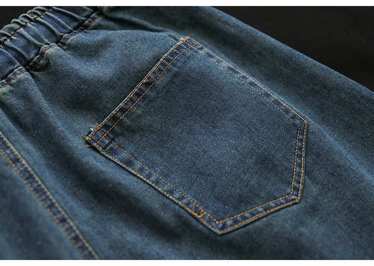 Literary All-Match Slit Denim Skirt