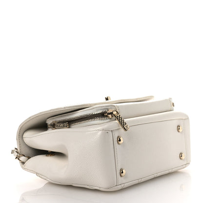 Caviar Quilted Medium Business Affinity Flap White