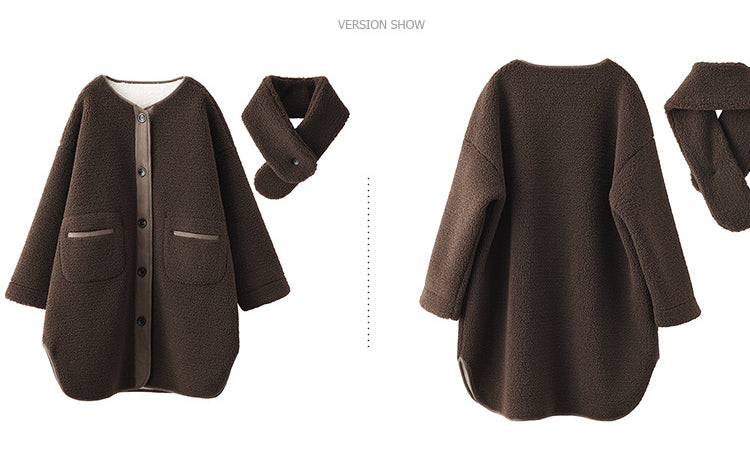 Fashion Mid-Length Sherpa Thermal Jacket