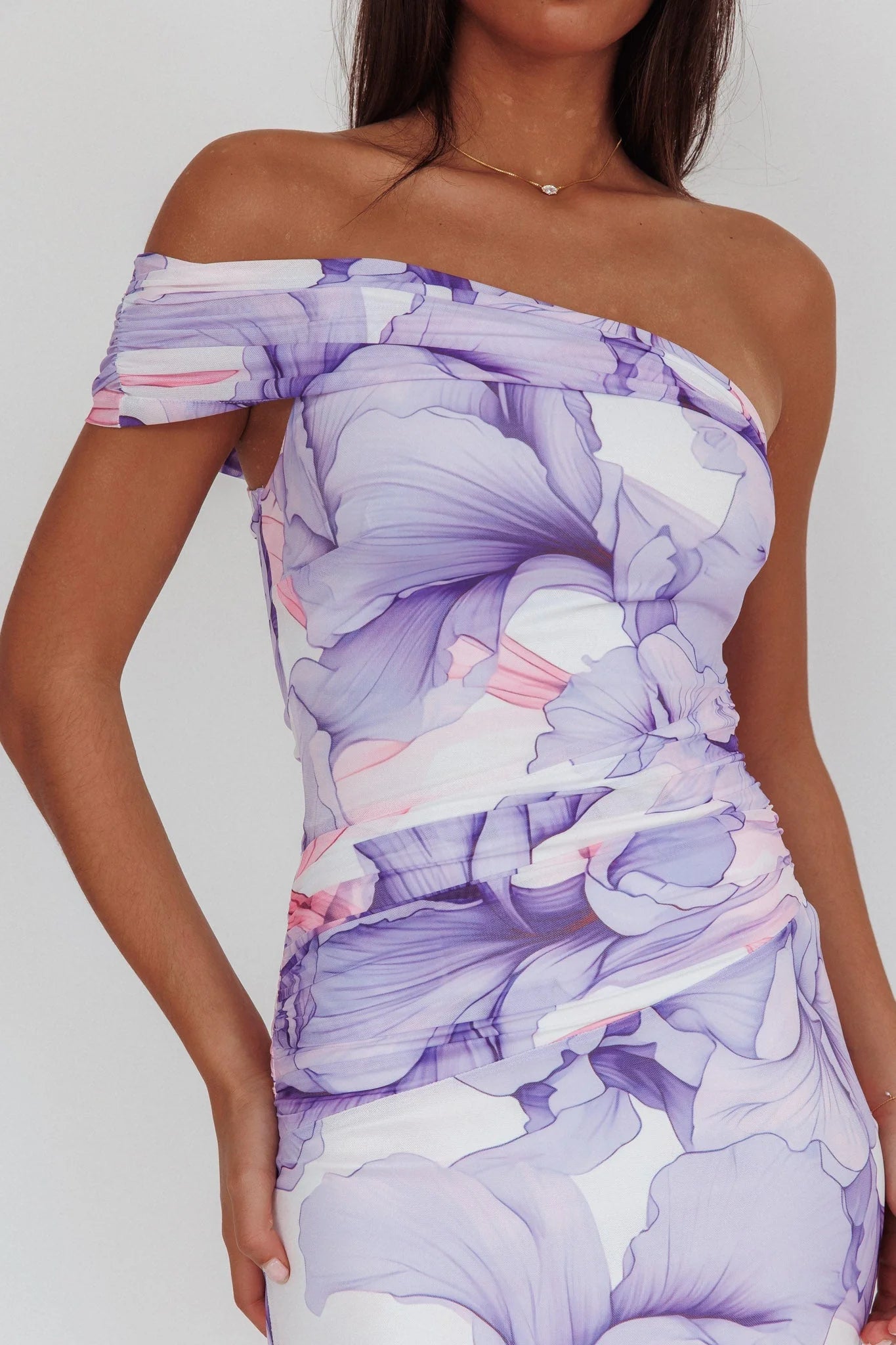 Gala One-Shoulder Maxi Dress Orchid Lilac