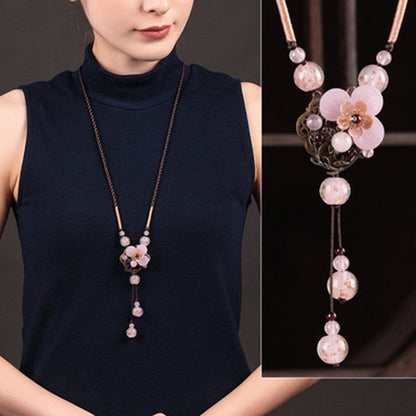 Women Retro Ornament Chain Simple Pendant Accessories Necklace