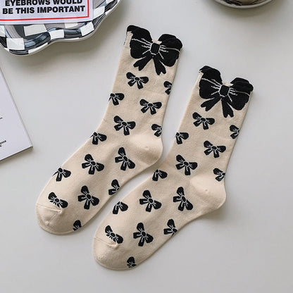 5 Pairs Women Pure Cotton Japan Style Socks