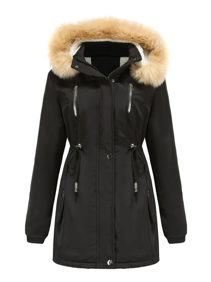 Women's Coat Daily Lamb wool Fall Winter Regular Midi Length Coat Solid Color Oversized Coat