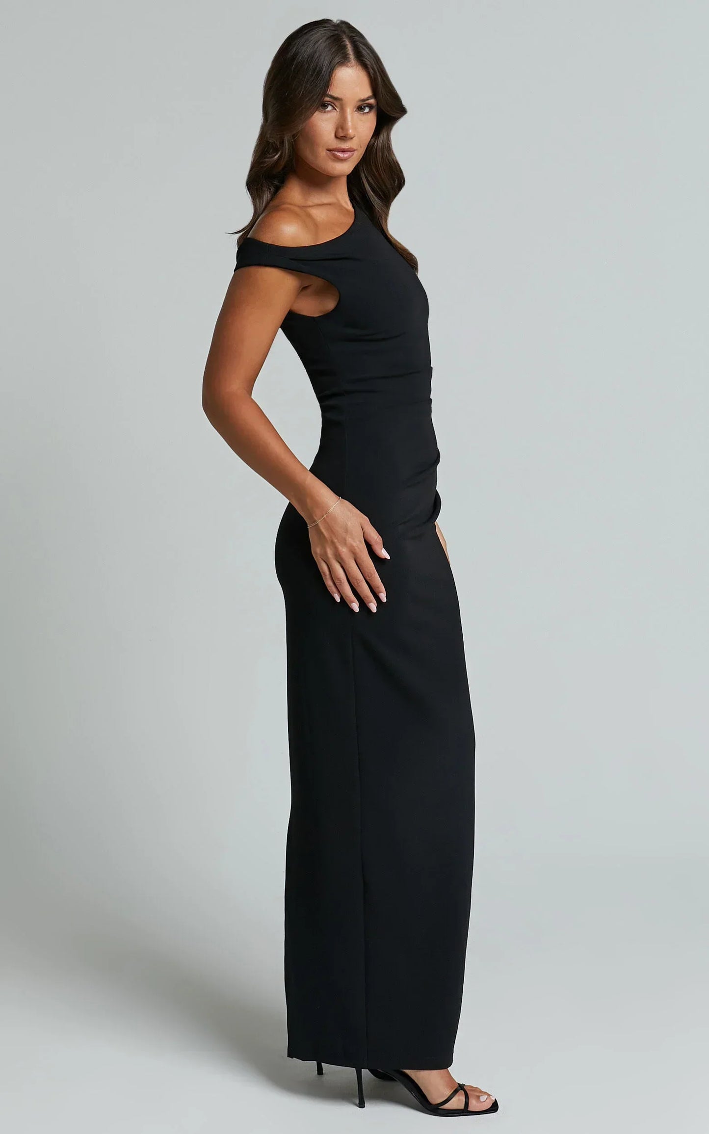 Genie Maxi Dress - Off The Shoulder Dress In Black