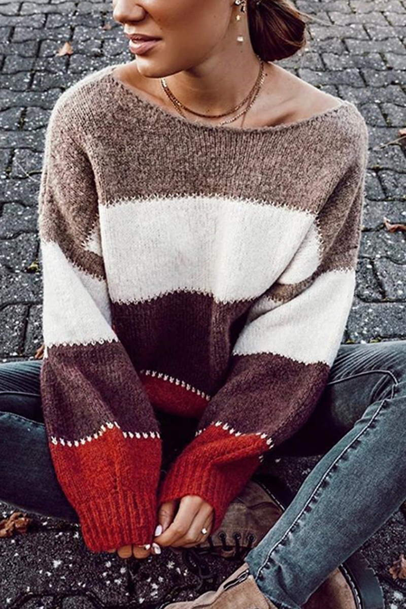Stripe Casual Round Neck Sweater