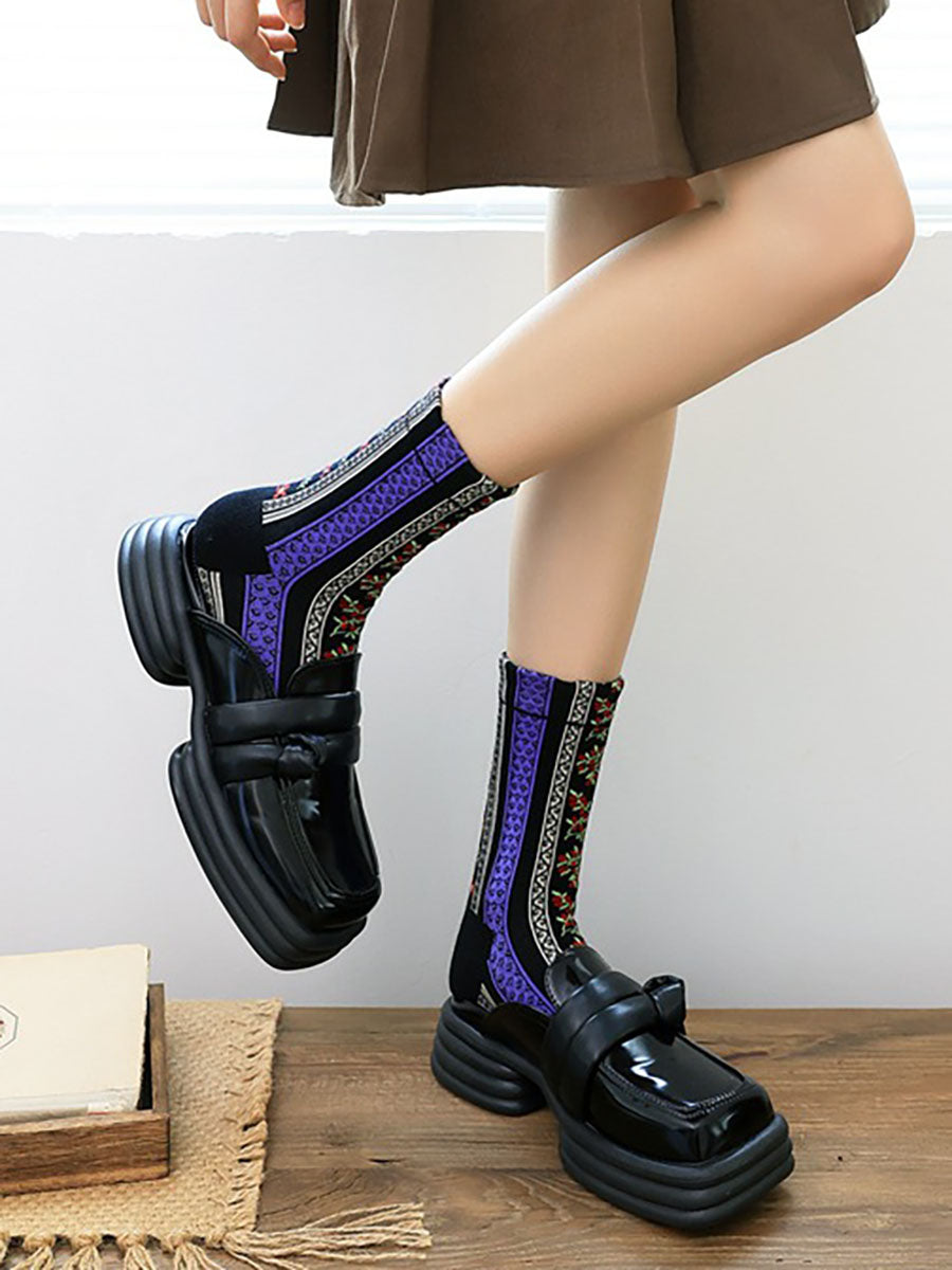 5 Pairs Women Vintage Floral Socks