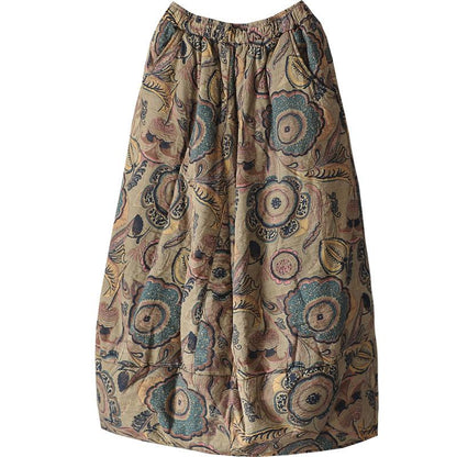 Vintage Printed Quilted Skirt