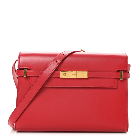 Smooth Calfskin Manhattan Shoulder Bag Rouge Eros