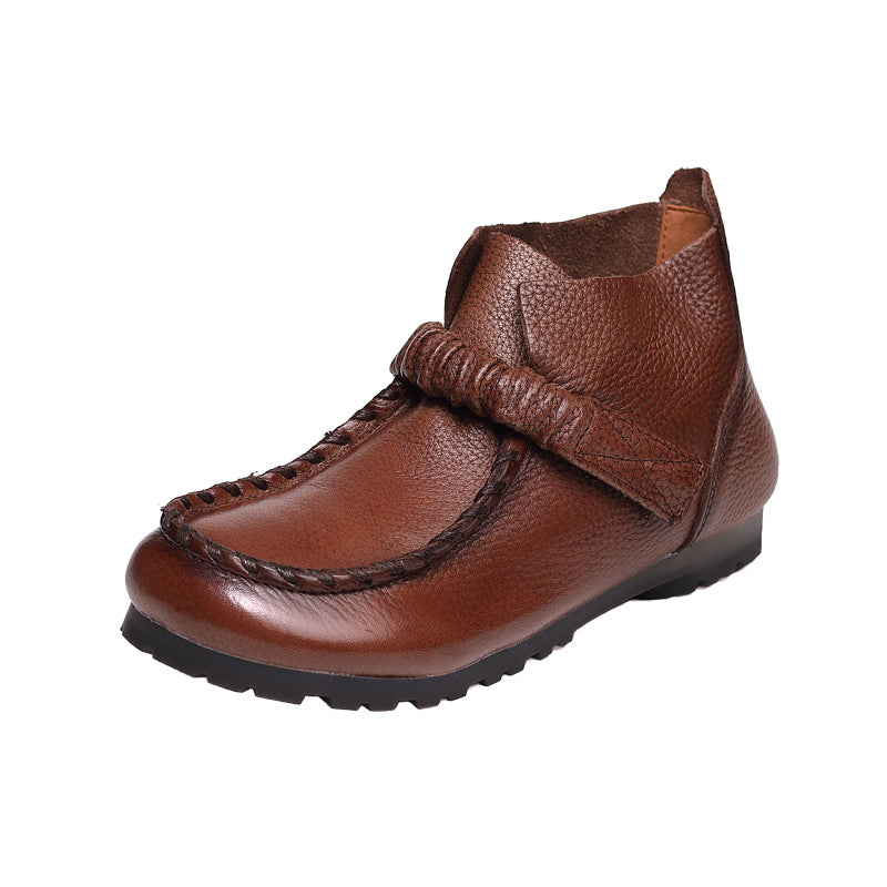 Women Autumn Retro Soft Leather Casual Shoes