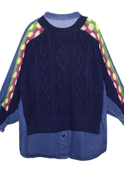 Women white top o neck patchwork oversized shirts