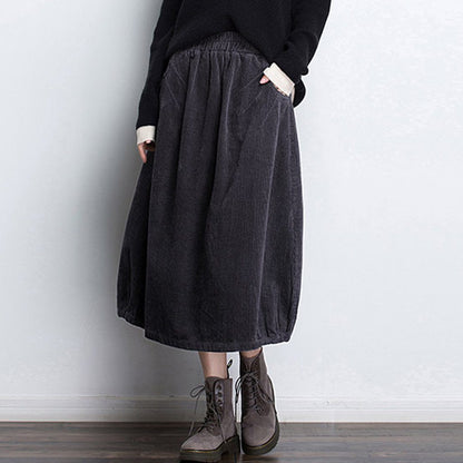 Cozy Autumn Winter Casual A Word Corduroy Skirt