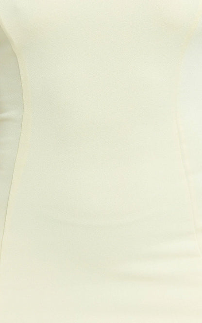 Sophie Mini Dress - Tie Neck Strapless Bodycon Dress In Lemon
