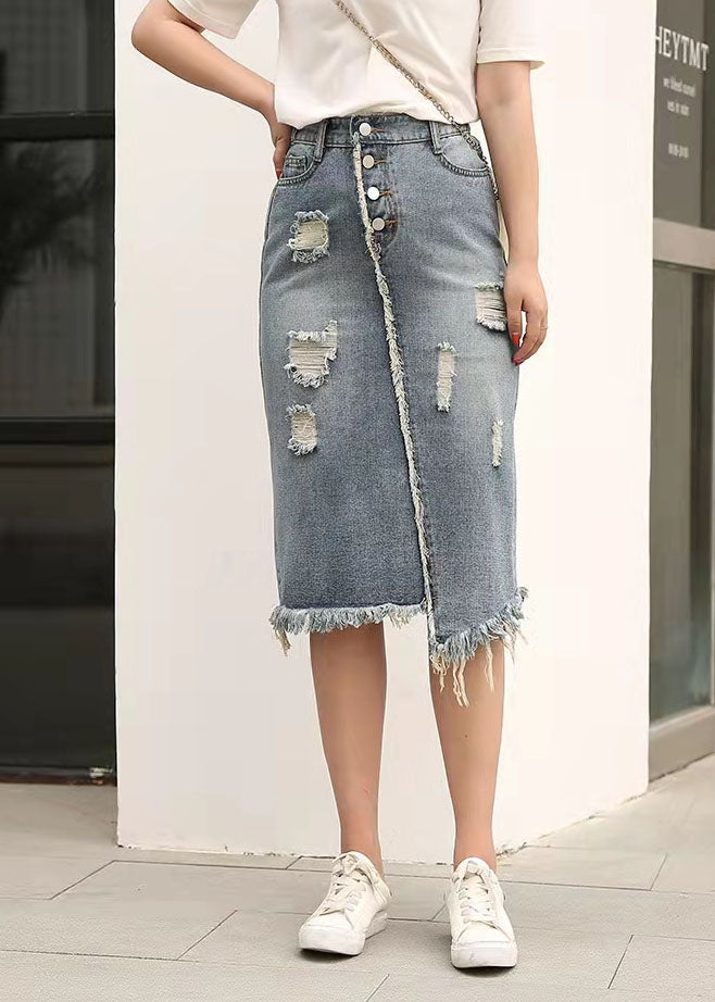 Retro Casual Large Elastic Waist 2021  New Denim Skirt