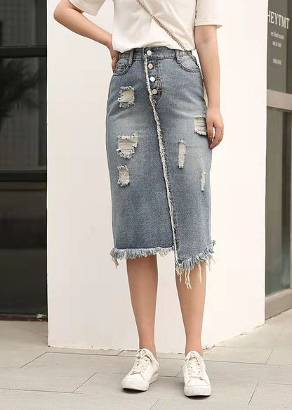 Retro Casual Large Elastic Waist 2021  New Denim Skirt