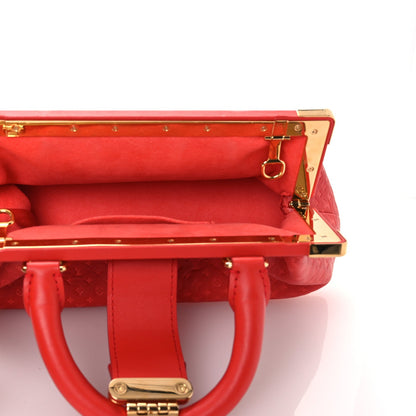 Calfskin Nanogram Embossed Clutch Red